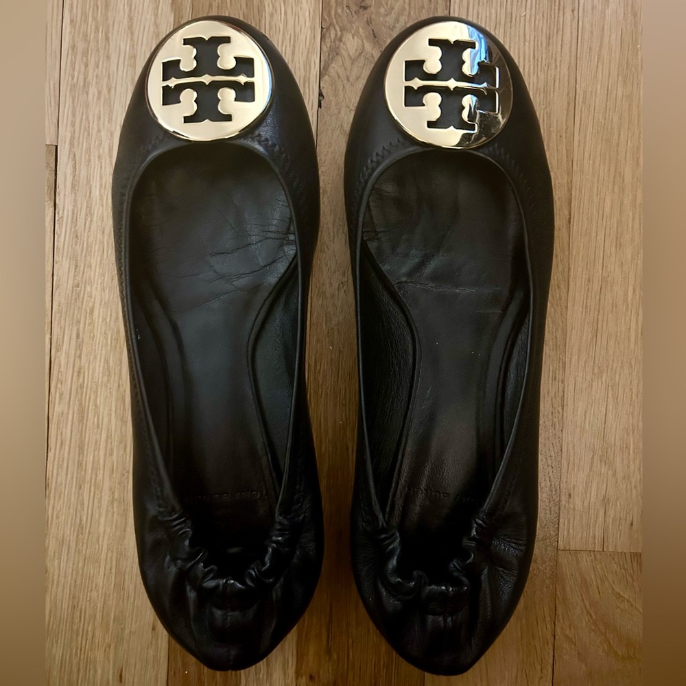Tory Burch Classic Reva Ballet Flats - Black/Gold